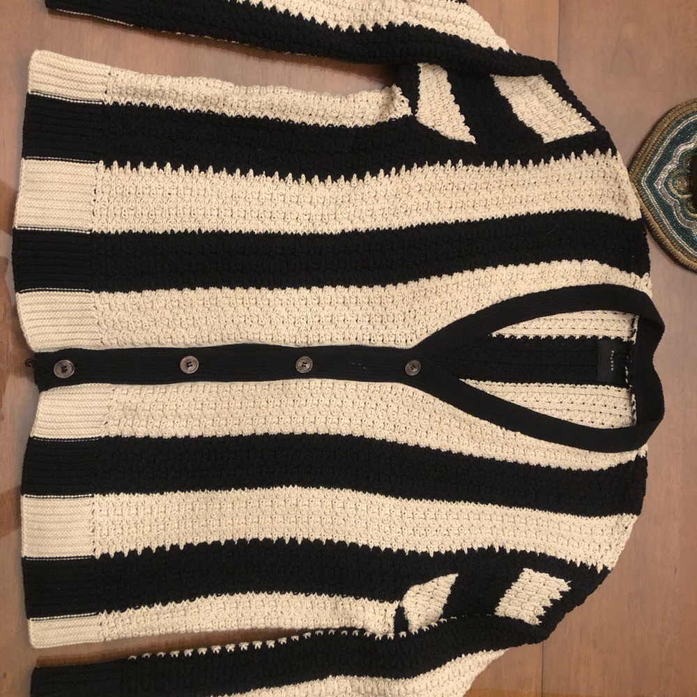 PacSun Mens Striped Cardigan - Black & Cream